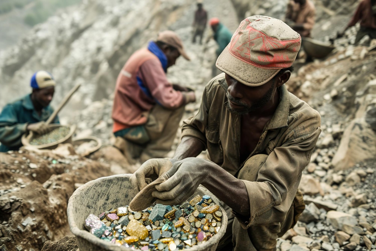 An artisanal gemstone miner