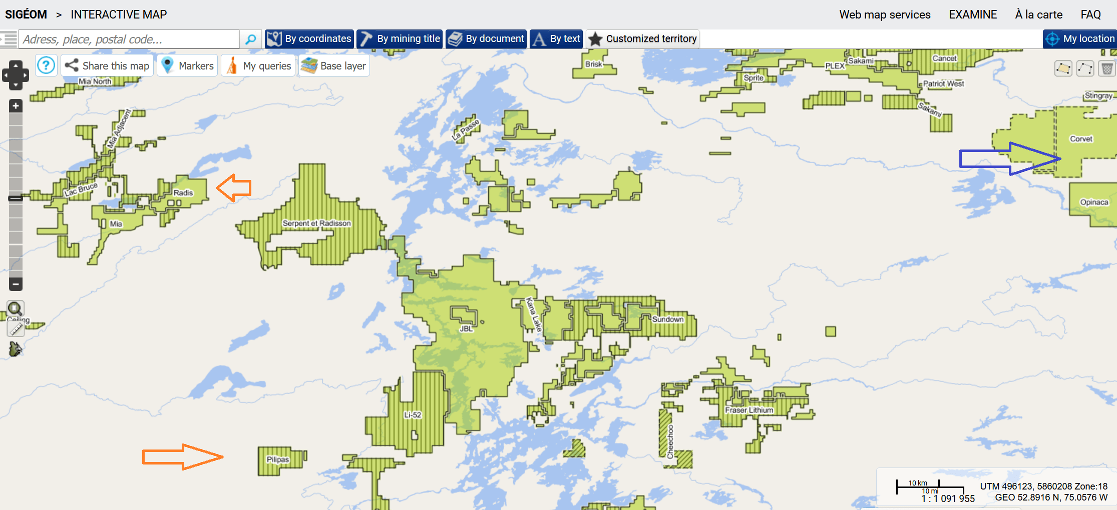 Ophir Metal properties in James Bay, Quebec